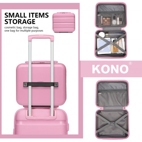 Kono 4-Piece PP Hardshell Luggage Set–Durable Travel Suitcases with TSA Lock, 360° Spinner Wheels with Vanity Case
