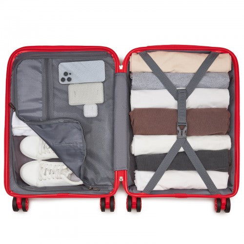 Kono 19-Inch PP Hardshell Carry-On Suitcase–Lightweight Cabin Luggage with TSA Lock, 360 Silent Spinner Wheels