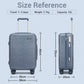 Kono 20 Inch Cabin Size Minimalist Hard Shell ABS+PC Carry-On Suitcase with TSA Lock 360 Spinner Wheels - Denim Blue