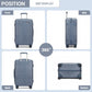 Kono 20 Inch Cabin Size Minimalist Hard Shell ABS+PC Carry-On Suitcase with TSA Lock 360 Spinner Wheels - Denim Blue