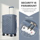 Supercase 20 Inch Sleek Geometric Pattern Hard Shell ABS+PC Cabin Carry-On Suitcase with TSA Lock - Denim Blue