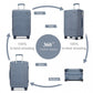 Supercase 20 Inch Sleek Geometric Pattern Hard Shell ABS+PC Cabin Carry-On Suitcase with TSA Lock - Denim Blue