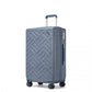 Supercase 24 Inch Sleek Geometric Pattern Hard Shell ABS+PC Check-In Suitcase with TSA Lock for Effortless Travel - Denim Blue