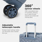 Supercase 28 Inch Sleek Geometric Pattern Hard Shell ABS+PC Check-In Suitcase with TSA Lock for Effortless Travel - Denim Blue