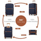 Kono 20/24/28 inch PP Modern Scratch-Resistant Suitcase Set with TSA Lock & Stylish Brown Accents
