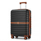 Kono ABS+PC Striped Design with Colour-Block Details 3-Piece Hardshell Luggage Set with Spinner Wheels