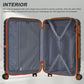 Kono ABS+PC 28-Inch Striped Design with Colour-Block Details Large Checked Luggage for Longer Travels