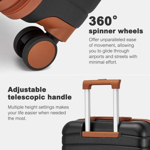 Kono ABS+PC 28-Inch Striped Design with Colour-Block Details Large Checked Luggage for Longer Travels