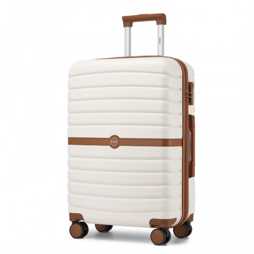 Kono ABS+PC Striped Design with Colour-Block Details 3-Piece Hardshell Luggage Set with Spinner Wheels