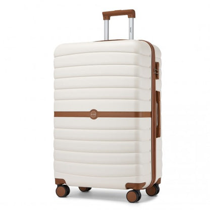 Kono ABS+PC 28-Inch Striped Design with Colour-Block Details Large Checked Luggage for Longer Travels