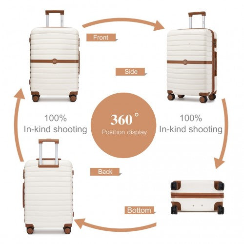 Kono ABS+PC 28-Inch Striped Design with Colour-Block Details Large Checked Luggage for Longer Travels