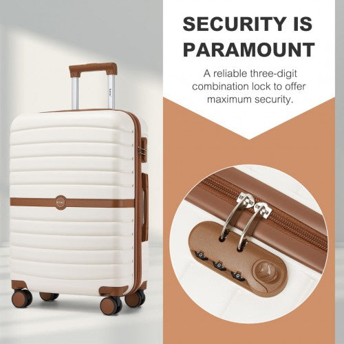 Kono ABS+PC 28-Inch Striped Design with Colour-Block Details Large Checked Luggage for Longer Travels