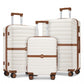 Kono ABS+PC Striped Design with Colour-Block Details 3-Piece Hardshell Luggage Set with Spinner Wheels