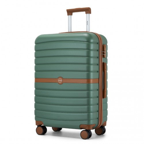 Kono ABS+PC Striped Design with Colour-Block Details 3-Piece Hardshell Luggage Set with Spinner Wheels