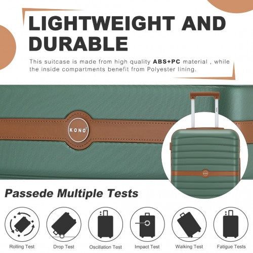 Kono ABS+PC 28-Inch Striped Design with Colour-Block Details Large Checked Luggage for Longer Travels