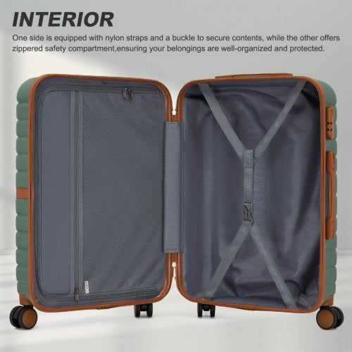 Kono ABS+PC 28-Inch Striped Design with Colour-Block Details Large Checked Luggage for Longer Travels