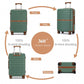 Kono ABS+PC 28-Inch Striped Design with Colour-Block Details Large Checked Luggage for Longer Travels