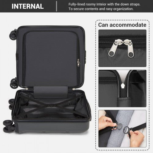 Kono 16 Inch ABS Hard Shell Under-Seat Cabin Suitcase with Spinner Wheels