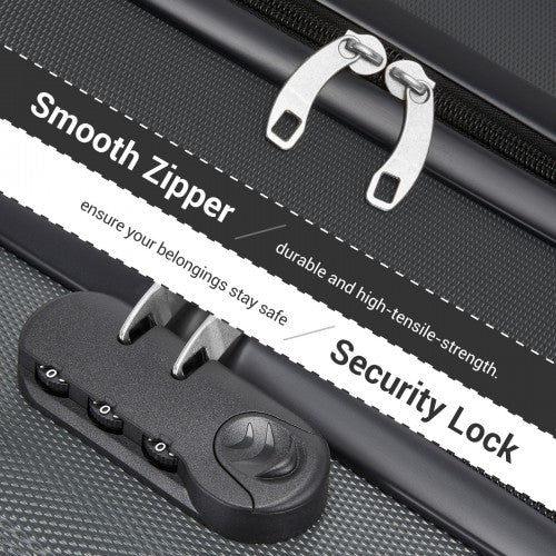 Kono 16 Inch ABS Hard Shell Under-Seat Cabin Suitcase with Spinner Wheels