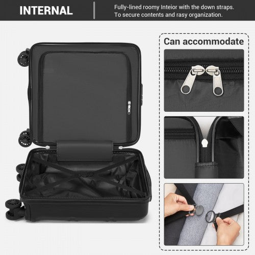 Kono 16 Inch ABS Hard Shell Under-Seat Cabin Suitcase with Spinner Wheels