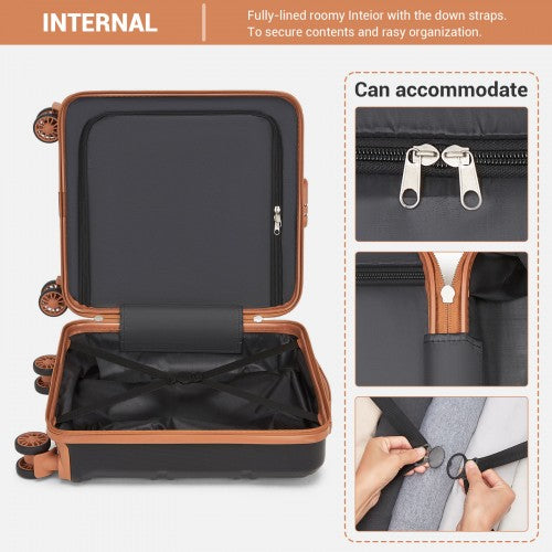 Kono 16 Inch ABS Hard Shell Under-Seat Cabin Suitcase with Spinner Wheels