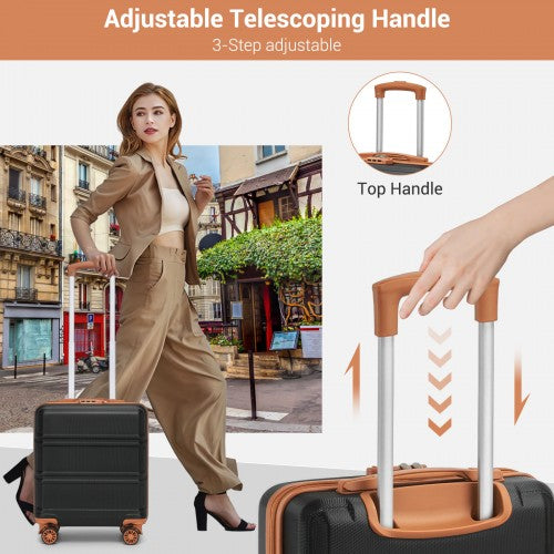 Kono 16 Inch ABS Hard Shell Under-Seat Cabin Suitcase with Spinner Wheels