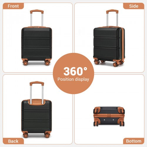 Kono 16 Inch ABS Hard Shell Under-Seat Cabin Suitcase with Spinner Wheels