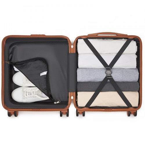 Kono 16 Inch ABS Hard Shell Under-Seat Cabin Suitcase with Spinner Wheels