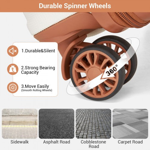 Kono 16 Inch ABS Hard Shell Under-Seat Cabin Suitcase with Spinner Wheels