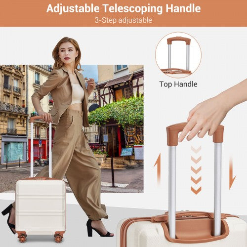 Kono 16 Inch ABS Hard Shell Under-Seat Cabin Suitcase with Spinner Wheels