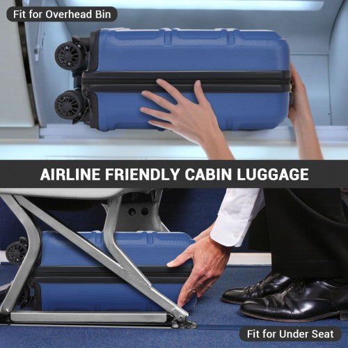 Kono 16 Inch ABS Hard Shell Under-Seat Cabin Suitcase with Spinner Wheels