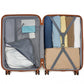 Kono 28 Inch Minimalist Hard Shell ABS+PC Check-In Suitcase with TSA Lock 360° Spinner Wheels - Cream/Brown
