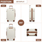 Kono 28 Inch Minimalist Hard Shell ABS+PC Check-In Suitcase with TSA Lock 360° Spinner Wheels - Cream/Brown