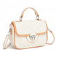 Miss Lulu Practical Quilted PU Leather Crossbody Handbag with Secure Lock and Everyday Storage - Beige