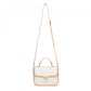 Miss Lulu Practical Quilted PU Leather Crossbody Handbag with Secure Lock and Everyday Storage - Beige
