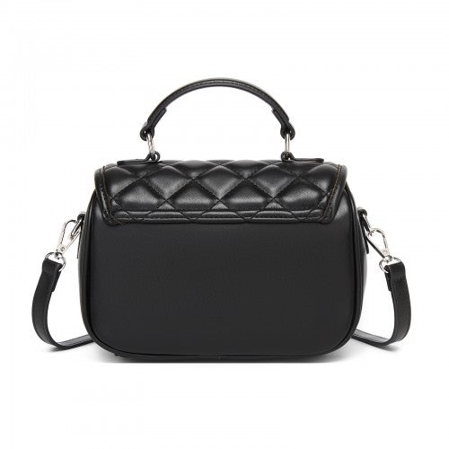 Miss Lulu Practical Quilted PU Leather Crossbody Handbag with Secure Lock and Everyday Storage