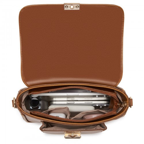 Miss Lulu Chic Fashion PU Crossbody Shoulder Bag with Detachable Woven Strap for Women