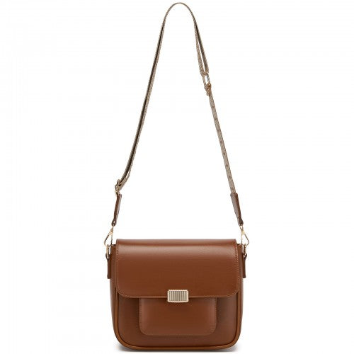 Miss Lulu Chic Fashion PU Crossbody Shoulder Bag with Detachable Woven Strap for Women