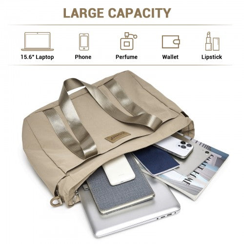 Kono Comfortable and Easy-Carry Large-Capacity Travel Tote with Laptop Sleeve, Trolley Sleeve and Crossbody Strap