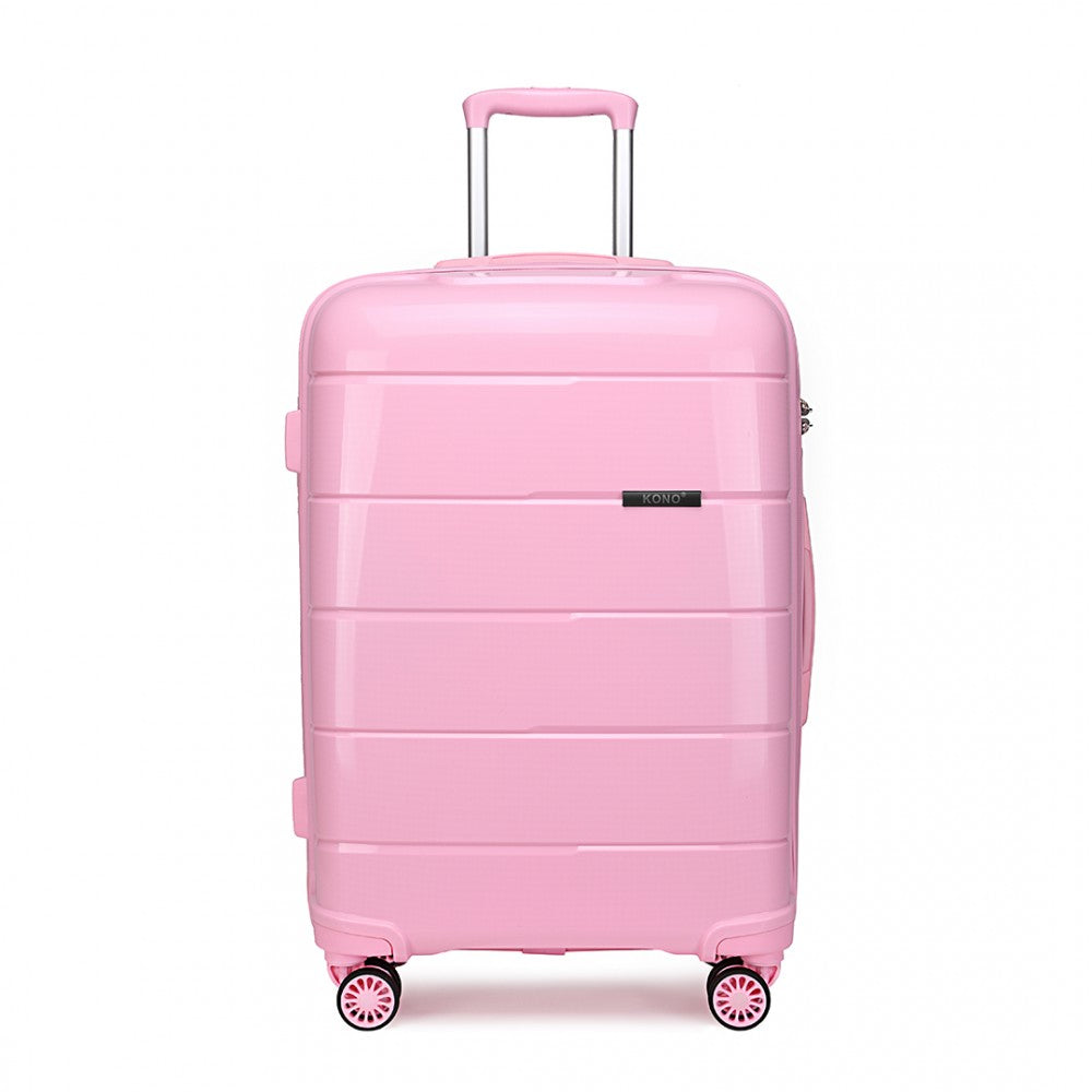 Kono 20 Inch Cabin Size Hard Shell PP Suitcase - Pink