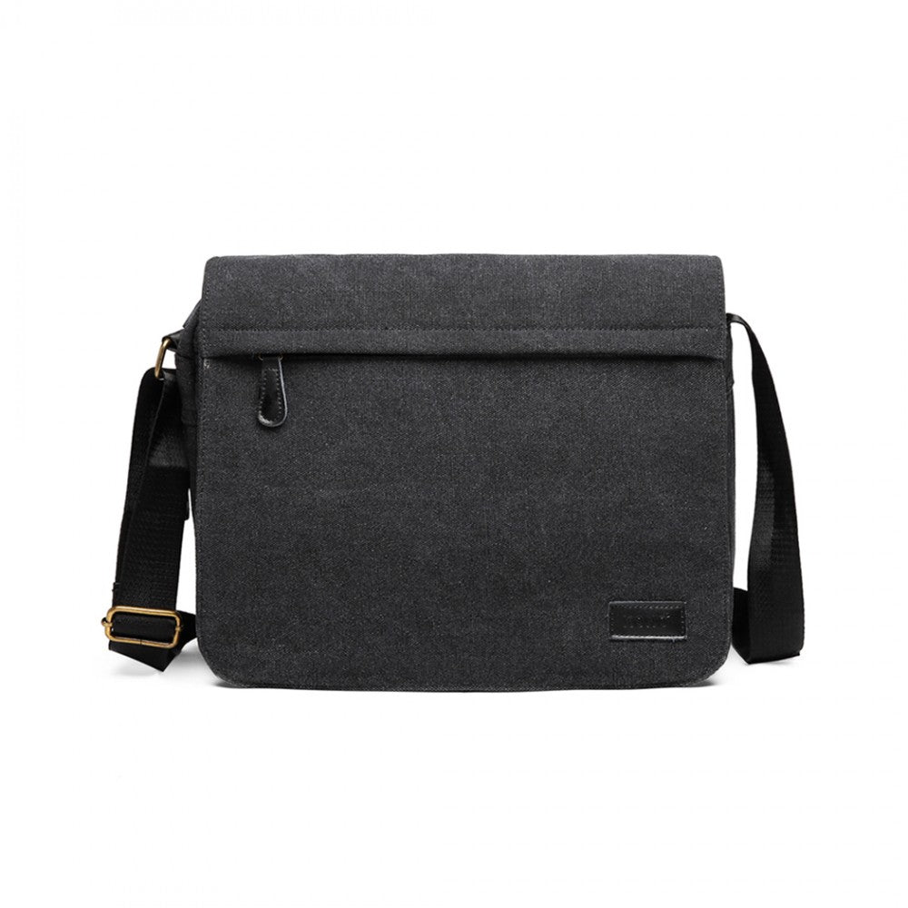 Kono Classic Expanding Messenger Bag - Black