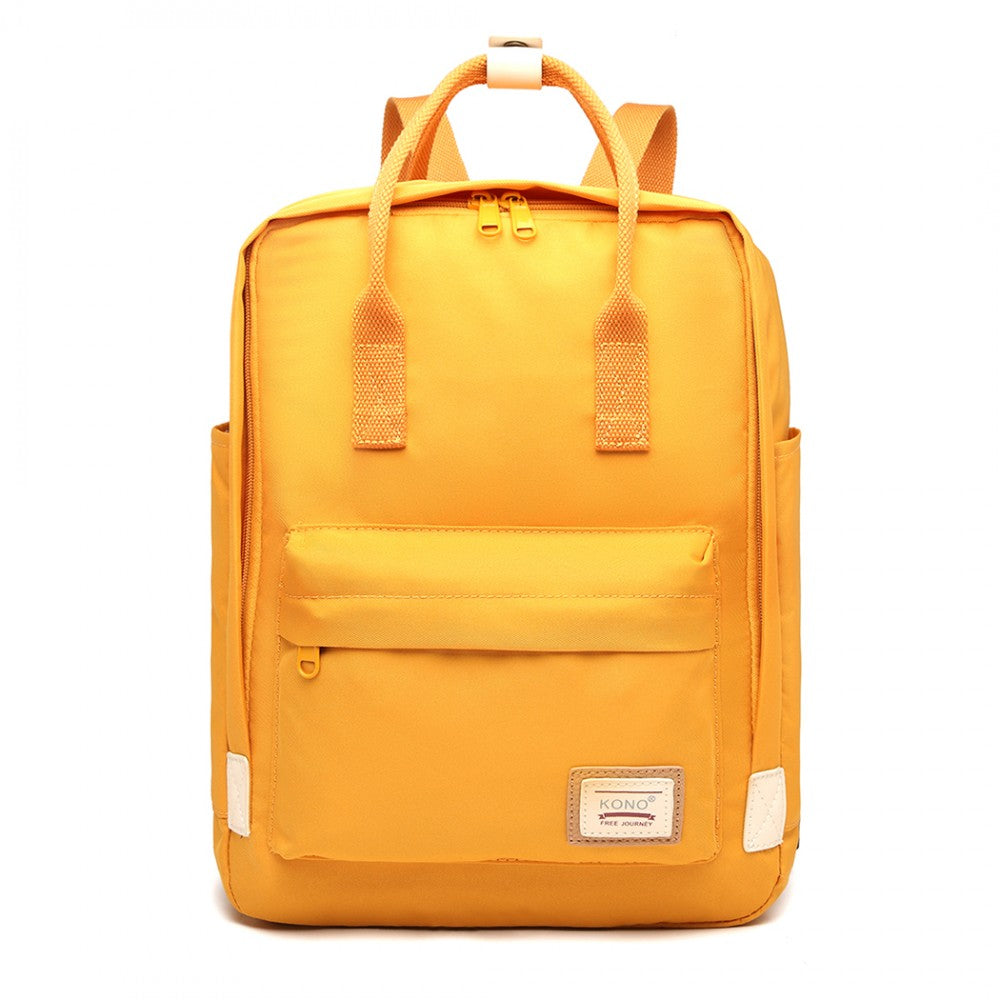 Kono Large Polyester Laptop Backpack - Yellow