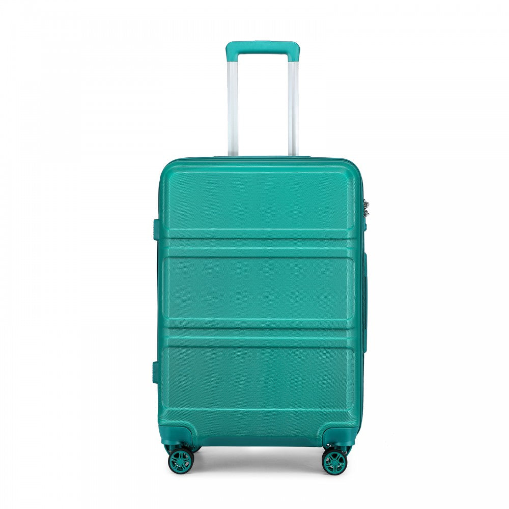 Kono Abs 20 Inch Sculpted Horizontal Design Cabin Luggage - Teal