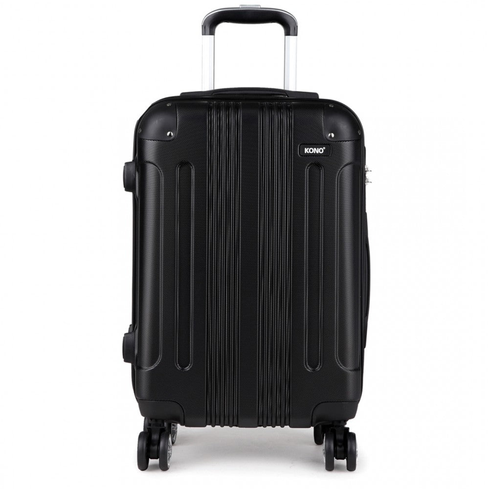 Kono 24 Inch Abs Hard Shell Suitcase Luggage - Black