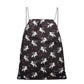 Miss Lulu Unicorn Print Drawstring Backpack - Black