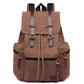 Kono Large Multi Function Leather Details Canvas Backpack Coffee