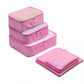 Miss Lulu 6 Piece Polyester Travel Luggage Organiser Bag Set - Pink