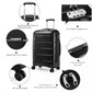 Kono 20 Inch Cabin Size Hard Shell PP Suitcase - Black