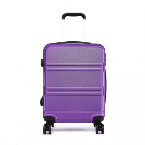 Kono ABS Sculpted Horizontal Design 28 Inch Suitcase - Purple