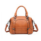Miss Lulu Leather Look Shoulder Bag - Brown